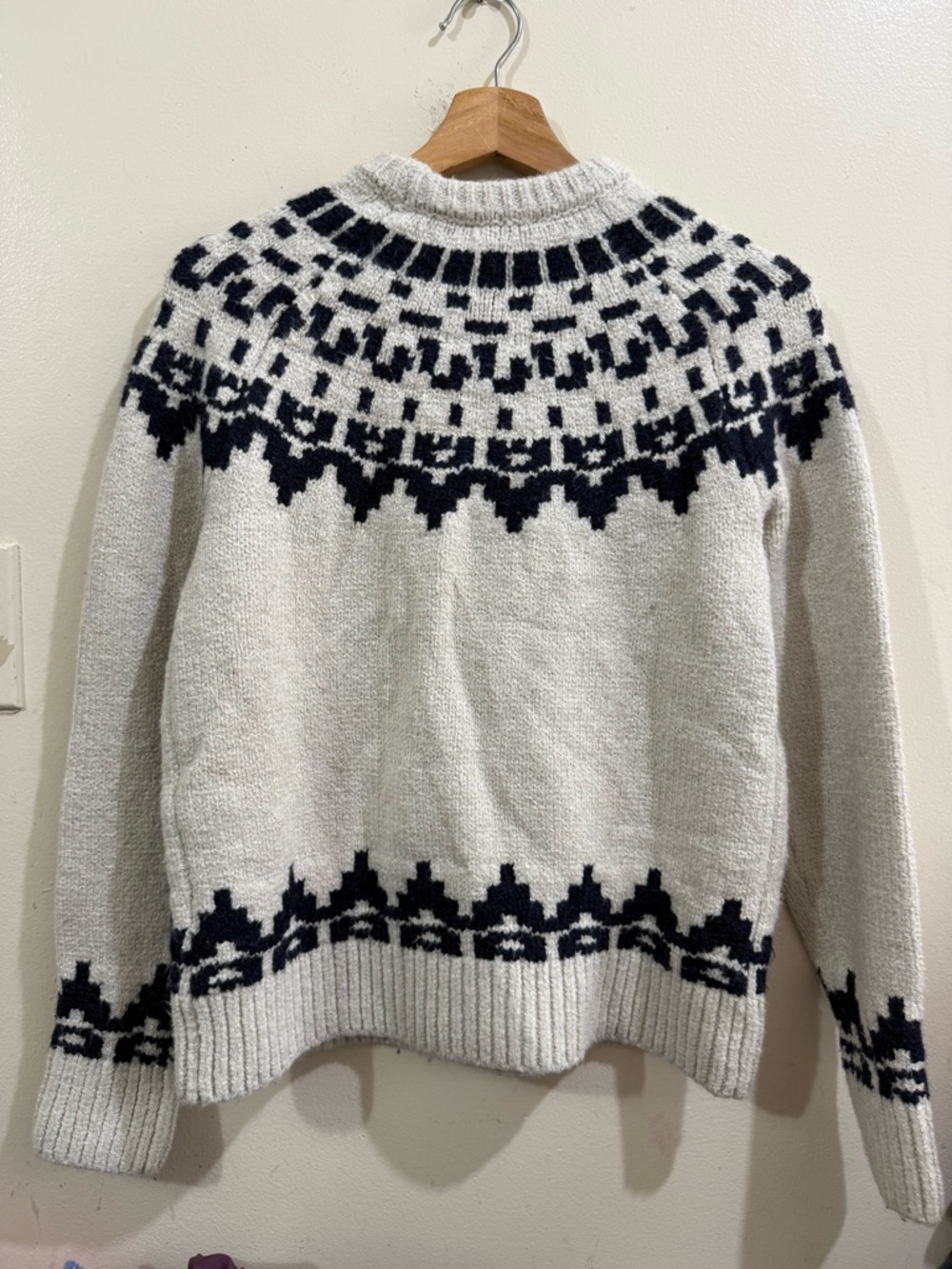 Have Men's Ivory and Black Nordic Yoke Sweater - Picture 3 of 4